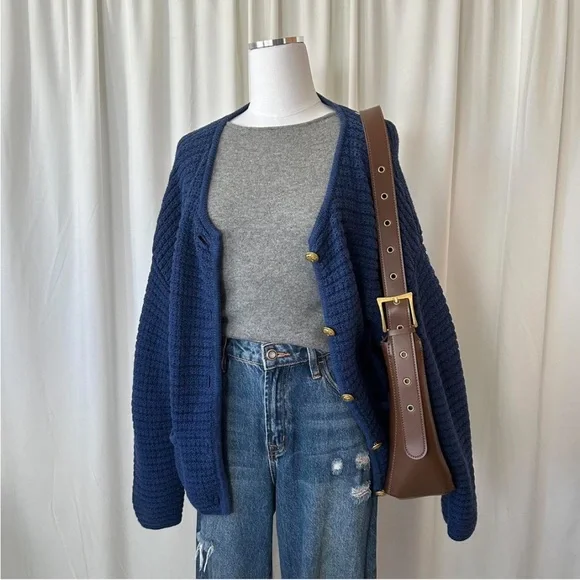 Gap Textured Sweater Jacket Blue size XL. - Picture 2 of 8